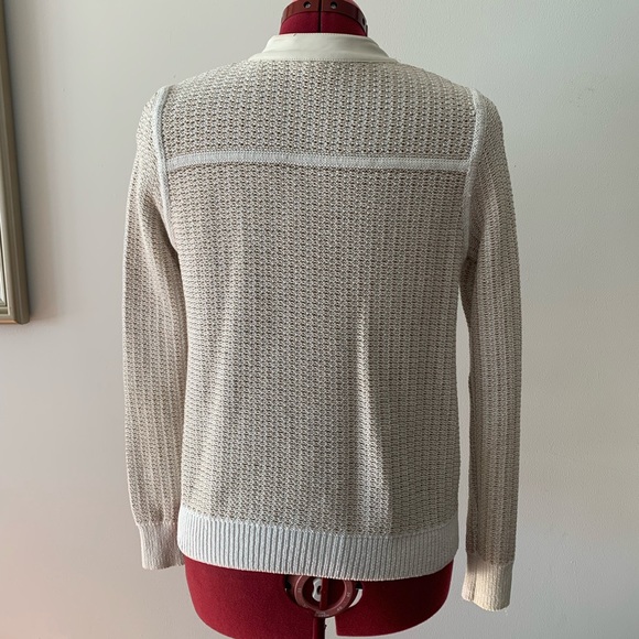 CREAM MOTO SWEATER JACKET BY CLUB MONACO - Picture 3 of 7